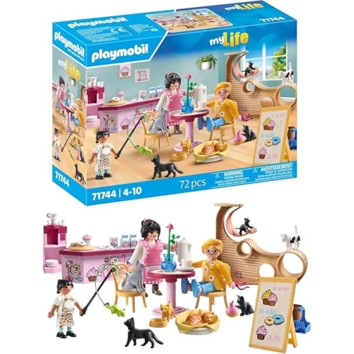 Offerta a tempo: PLAYMOBIL | My Life | Casa dei Cuccioli, Set di Figurine Animali | Giocattolo per Bambini dai 4 anni | 71743, Cat Café - 32% da 24.99 € a 16.89 €