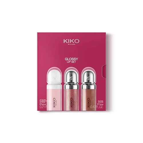 KIKO Milano Glossy Lip Set, Make-Upset: 2 Hydraterende Lipglosses En 1 Perfectionerende Lipcrème