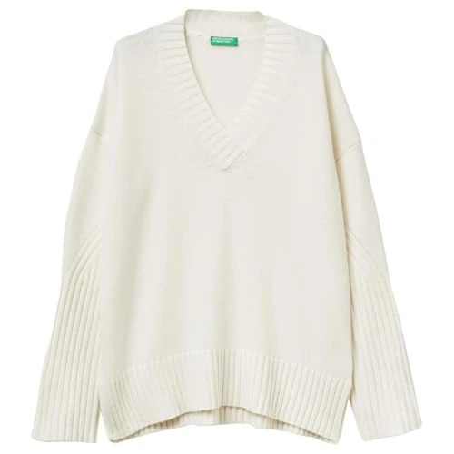 United Colors of Benetton Pull Femme, Blanc, XL