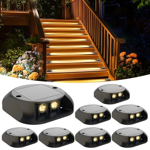 Limited-time offer: Quntis Solar Step Lights Outdoor Garden 8 Pack, Warm White Pathway Lighting IP65 Waterproof, Pressure Resistant 3 Tons Solar Ground Lights for Stair Garden Step Deck Patio Front Door from 39.99 £ to 33.99 £ (save 15%)
