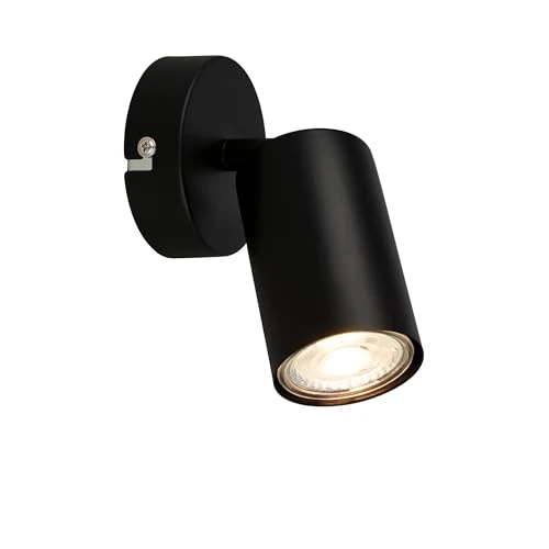 Offerta a tempo: B.K.Licht - Lampada LED interna EEK A orientabile, 3000 K bianco caldo, 2 W, 450 lumen, ca. 50.000h di luce, lampada lettura, soggiorno, lampada, applique, cucina, 8x15,5 cm, nero - 0.00% da 13.00 € a 13.00 €