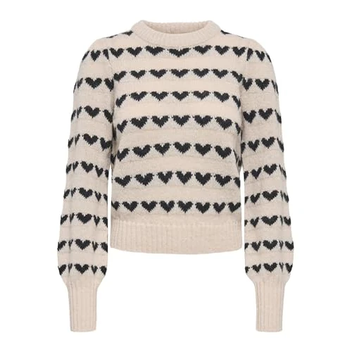 JdY Women's Jdysigrid Sigrid Life L/S On Puff Pull KNT Noos, Cement, M