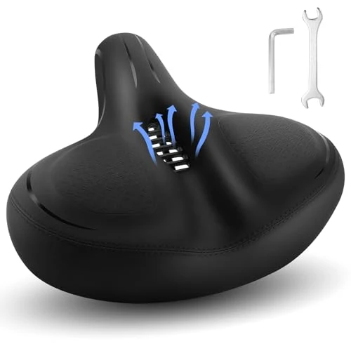 Cuscino per sedile della bicicletta, in polimero, non facile da deformare, traspirante, design ergonomico, in pelle PU, antimacchia