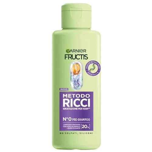 Garnier Fructis Pre Shampoo Idratante, Per Capelli Ricci Definiti Idratati e Morbidi, Arricchito con Acido Ialuronico e Burro di Karité, Metodo Ricci, 200 ml
