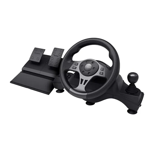 Begrenztes Angebot: Trust GXT 289 Movi Gaming Lenkrad PC, Xbox Series X/S, PS4, Nintendo Switch, Racing Wheel mit Pedalen, Schaltwippen, Schalthebel, Vibrationsfeedback, Sim Racing Farming Simulator / F1 / Gran Turismo von 99.99 EUR auf 79.99 EUR (Rabatt 20%)