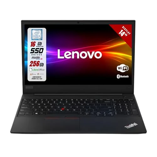 Lenovo ThinkPad, Laptop Intel i5-8265u 4 Core 1,6 GHz, RAM 16 GB SSD 512 GB, Display 14,1 Zoll HD, Win 11, Notebook bereit zum Gebrauch mit Libre Office, gratis USB-Stick FingerPrint (generalüberholt)