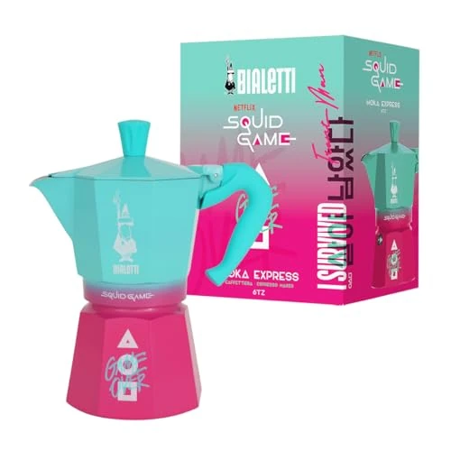 Limited-time offer: Bialetti Moka Express Squid Game© 6 Cups, Anti-Scald Handle, Not Suitable for Induction, 270 ml, Aluminium from 51.95 GBP to 48.37 GBP (save 7%)