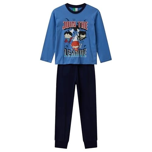 United Colors of Benetton Pig(Maglia+Pant) 3VR50P08V Set di Pigiama, Blu, L Bambino