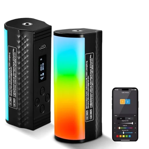 Offerta a tempo: NEEWER Pro Barra Luminosa Magnetica Palmare, Controllo DMX APP/Effetti Personalizzati/Gruppo Luci/RGB 360°, Illuminazione LED Dimmerabile 2500~10000K 2600mAh CRI97 17 Scene per Video Streaming, TL98C - 0.00% da 62.99 € a 62.99 €