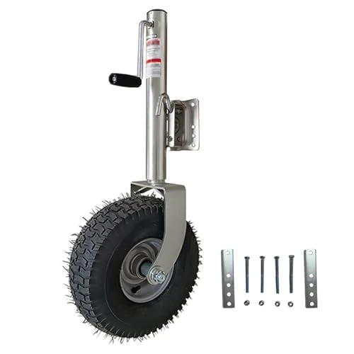 Oferta limitada: Rueda de Apoyo de remolque giratoria con capacidad de carga de 880 kg, Rueda de soporte de 340x140 mm, Rueda de Apoyo para RV Barco Rueda de soporte robusta y ajustable con kit (Neumáticos Grandes) de 189.00 € a 189.00 € (ahorro 0.00%)