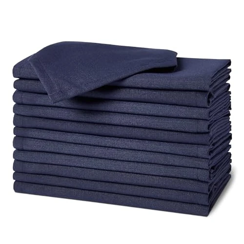Limited offer: Amazon Basics Reusable Stain and Wrinkle Resistant Cloth Napkins, 12 Pack, 17 x 17 inches, Blue from 12.99 EUR to 12.99 EUR (save 0%)