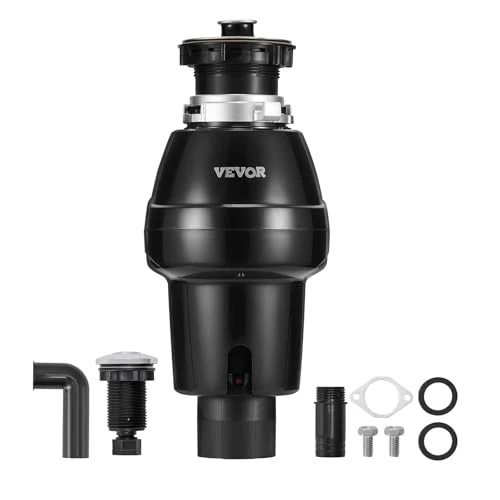 Offerta a tempo: VEVOR Tritarifiuti per Lavello da Cucina, 0,559 kW, Sistema di Smaltimento Rifiuti Alimentari in Acciaio Inox, Supporto EZ, 3930 giri/min, con Cavo di Alimentazione Motore CC, Paraspruzzi per la Casa - 20% da 88.90 € a 71.43 €
