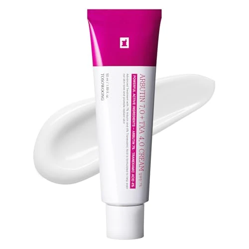Zeitlich begrenztes Angebot: TOSOWOONG Arbutin 7% + Tranexamsäure 4% Creme, 70.000 ppm Arbutin, 40.000 ppm TXA, Niacinamid, Glutathion, gegen Pigmentflecken, Sommersprossen & Hautunreinheiten, Koreanische Hautpflege, 50ml von 29.92 € auf 24.16 € (19% Raba
