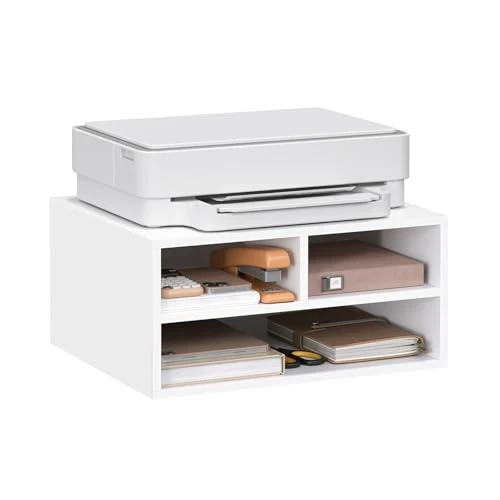 Offre limitée : WOLTU Support Imprimante à 2 Niveaux, Meuble Imprimante avec Rangement, Meuble Rangement Bureau avec 3 Compartiments, 47x40x22,5cm, Blanc,ASK15ws de 37.99 € à 37.99 € (0.00% de remise)