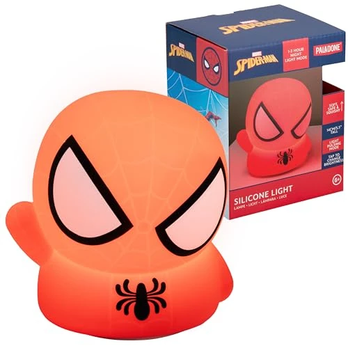 Tijdelijke aanbieding: Paladone Spiderman Squishy Lamp - Officieel gelicenseerd Disney vrijstaande bureaulamp, speelkamerdecoratie en merchandise voor jongens en meisjes, nachtlampje geschenkaccessoire voor speelkamer en van 25.49 € naar 22.63 € (11% kort