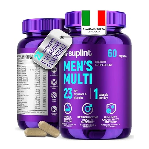 Offerta a tempo: Multivitaminico Uomo Alta Potenza - Complesso Completo A-Z di Vitamine, Minerali e Integratori - 60 Capsule per 60 Giorni - Energia, Immunità e Salute - Integratore Multivitaminico (1 Pack) - 28% da 18.99 € a 13.59 €