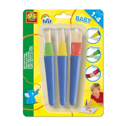 Offerta a tempo: SES Creative My First-Safe Baby Spazzolini (3 Pezzi), Carta, Multi, Taglia Unica - 35% da 10.99 € a 7.12 €