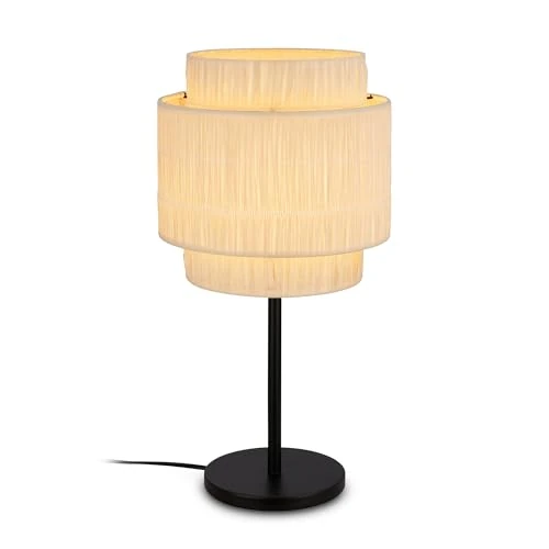 Oferta limitada: BRILONER Lámpara de mesa con pantalla de rafia, interruptor de cable, E27, máx. 10W, lámpara, boho, estética, 25x49,5 cm (DxH), naturaleza de 58.54 EUR a 58.54 EUR (ahorro 0%)