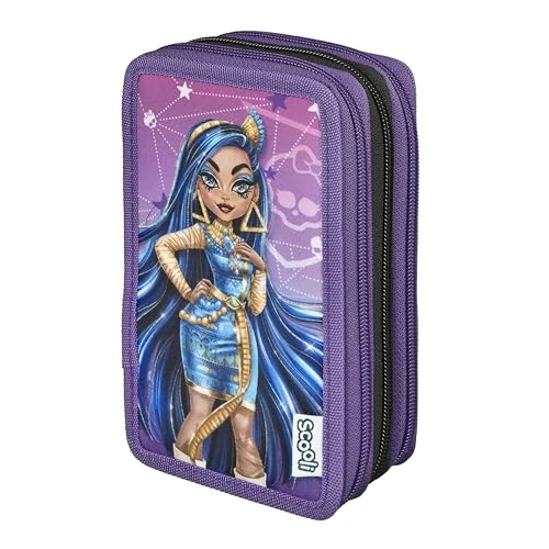 Scooli - Tripledecker Monster High - Piórnik wypełniony wysokiej jakości długopisami i akcesoriami - Idealny do szkoły, na czas wolny i w podróż - od 6 lat