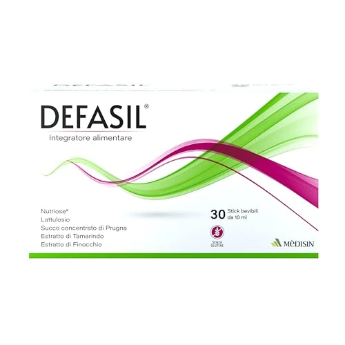 MèDISIN | DEFASIL® Integratore Lassativo Naturale, Benessere di Flora Batterica, Intestino e Fegato, Stitichezza, Intestino Pigro, Stick da bere (30 Stick da bere)