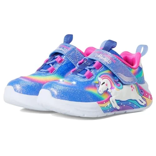Skechers Unicorn Chaser - Tenis para niña, Blue Sparkle Mesh Multi Trim, 4 UK Child