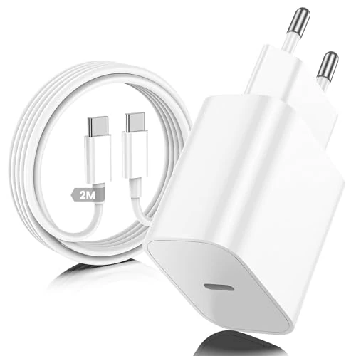 20W Quick Charger for iPhone 17 16 15 with USB C to C Cable 2 m for Apple iPhone 17 16 Pro Max/15 Plus/iPad Pro 12.9/11 inch/Air/Mini Type C Charging Cable Charger for USB C Battery Charger