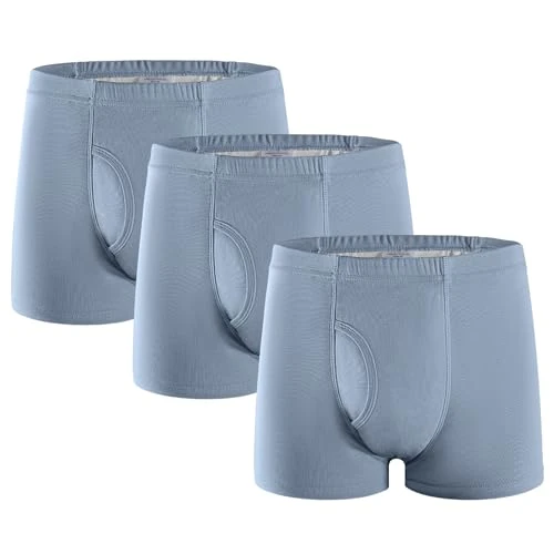 Oferta limitada: 3 Pares de Calzoncillos para Incontinencia Hombre 250 ml Boxer de Algodón Lavable y Reutilizable con Almohadilla Absorbente Ropa Interior Absorbente Azul Grisáceo Talla L de 44.99 € a 44.99 € (ahorro 0.00%)