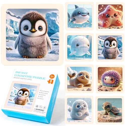 Offerta a tempo: Hshenjhu Puzzle in Legno Bambini, Animali Marini Puzzle per Bambini, Pezzi Enigmatico Animale, Enigmatico di Legno Animali per Bambino Giocattolo Educativo Perfetto per Ragazzi Ragazze di 2 Anni + — 42% da 11,99 € a 6,99 €