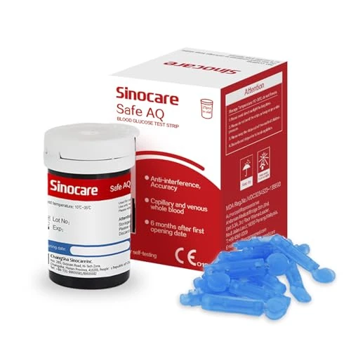 Offerta a tempo: Sinocare 25 Strisce Glicemia per Safe AQ Smart/Voice/Air con 25 Lancette - 78% da 38.99 € a 8.40 €