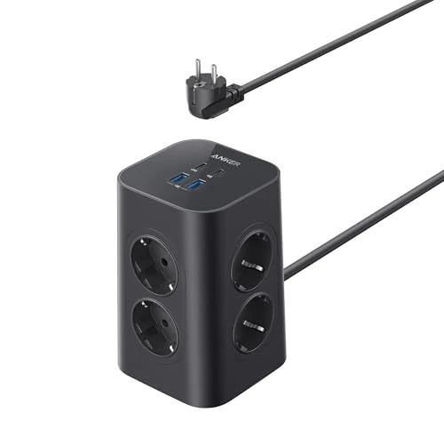 Oferta limitada: Anker Regleta de enchufes con protector contra subidas de tensión 12 en 1 con interruptor (13 A, 2990 W),carga rápida USB-C de 20 W, 8 tomas de CA,4 puertos USB,cable de 2 m para el trabajo y el hogar de 42.99 € a 42.99 € (ahorro 0.00%)
