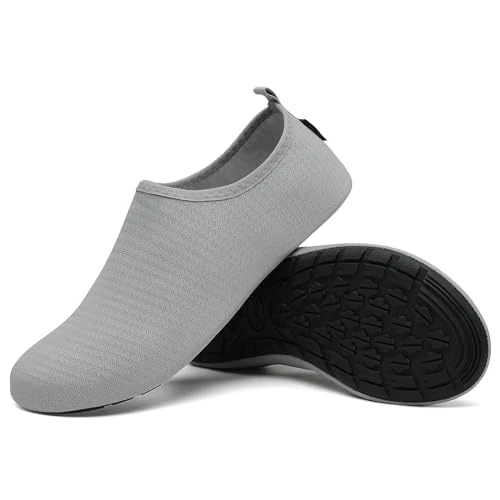 Zeitlich begrenztes Angebot: SAGUARO Badeschuhe Herren Wasserschuhe Damen Schwimmschuhe Aquaschuhe Schnell Trocknend Strandschuhe Surfschuhe Leicht Neoprenschuhe Wassersportschuhe Tauchschuhe Französisch Grau Gr. 40/41 EU von 12.99 € auf 10.92 € (16% Raba