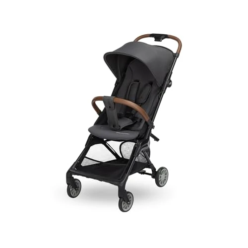 Bebeconfort Zephir Compact Baby Pram, 0-4 Years (max. 22 kg), Lightweight Travel Pram (4.5 kg), Suitable for Aircraft Cabin, Flat Reclining and Tilting Storage Basket, Mineral Graphite