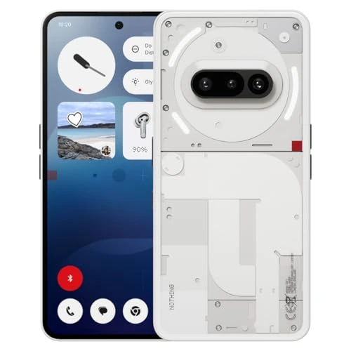 Nothing Telefon (3a) 256 GB - smartfon z przednim aparatem 32 MP, Ultra zoom x30, szybkie ładowanie 50 W i elastyczny ekran FHD+ 6,77" AMOLED - biały