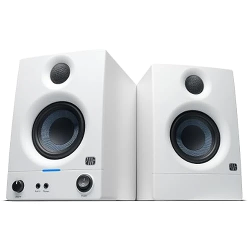 Offerta a tempo: PreSonus Eris 3.5 Gen 2, Altoparlanti Attivi da Scrivania 3.5" per Multimedia, Gaming, Produzione Musicale di Qualità Studio, Potenza 50 W - Bianco - 14% da 129.00 € a 111.03 €