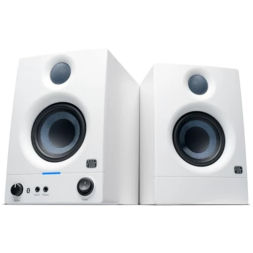 PreSonus Eris 3.5BT Gen 2, Altoparlanti Attivi da Scrivania 3.5" con Bluetooth per Multimedia, Gaming, Produzione Musicale di Qualità Studio, Potenza 50 W - Bianco