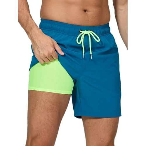 Offre limitée : Arcweg Shorts de Bain Homme étanche Séchage Rapide 2 en 1 Maillot de Bain Homme avec Doublure de Compression Nouveau Bleu Paon L（EU de 22.44 € à 21.32 € (5% de remise)