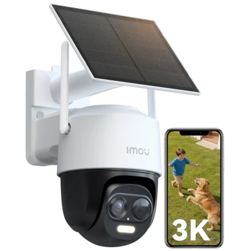 Offerta a tempo: Imou 5MP Telecamera WiFi Esterno Senza Fili con Pannello Solare, Videocamera Sorveglianza Wi-Fi Esterno a Batteria 5000mAh, Rilevamento PIR&Umano, Visione Notturna a Colori, Audio Bidirezionale, IP65 - 21% da 79.99 € a 63.17 €