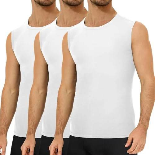 Oferta limitada: Falechay Pack de 3 Camiseta de Tirantes para Hombre 100% Algodón Camisetas sin Manga Hombre Blanco M de 29.99 € a 19.85 € (ahorro 34%)