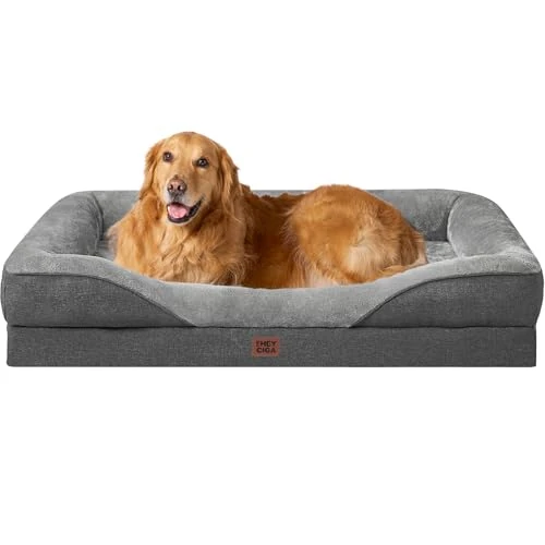 Zeitlich begrenztes Angebot: EHEYCIGA Orthopädisches Hundebett mit 4 Rändern, 106.5x76cm, Grau von 59.99 € auf 41.99 € (30% Rabatt)