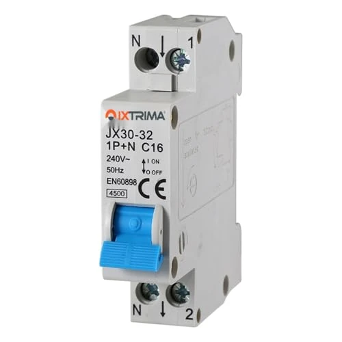 Oferta limitada: IXTRIMA Interruptor magnetotérmico automático 1P+N 16A C16 220V 4.5kA, ocupa 1 módulo de 10.65 EUR a 9.84 EUR (ahorro 8%)