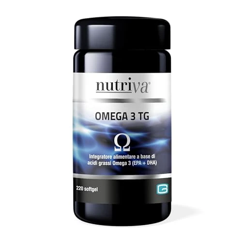 NUTRIVA Omega 3 TG, suplement diety z oleju rybnego, bogaty w kwasy tłuszczowe Omega 3, idealny dla zdrowia serca i mózgu - 220 Softgel