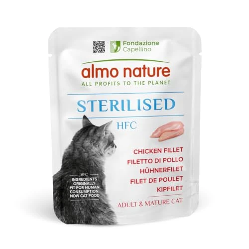 Zeitlich begrenztes Angebot: Almo Nature HFC Functional – Sterilised – Nassfutter für ausgewachsene Katzen – Hühnerfilet – 24 Beutel à 50g von 21.89 € auf 21.89 € (0.00% Rabatt)