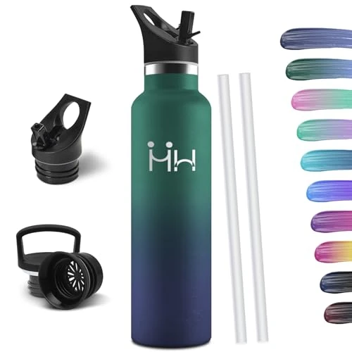Beperkte aanbieding: Honeyholly Drinkfles 1L, Bpa-Vrij, Waterfles, Roestvrij Staal, Thermosfles, Uitlaatveilige Isolerende Fles Dubbelwandig, Waterfles, Thermoskan, Met Stro, Drinkfles Koolstofdioxide van 18.37 EUR naar 18.37 EUR (besparing 0%)