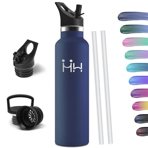 Limited offer: HoneyHolly Drinking Bottle 1 Litre, BPA-Free, Stainless Steel, Thermos Flask, Leak-Proof Insulated Flask, Double-Walled, Water Bottle, Thermos Flask, with Straw, Suitable for Carbonated Drinking from 20.99 EUR to 14.85 EUR (save 29%)