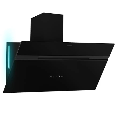 Offerta a tempo: Klarstein Alina - Cappa Aspirante, 90cm, Cappa a Parete, 615 m³/ora, Classe A, LED a 9 Colori, Touch Control, 54 dB, Nero, Convertibile in Ricircolo - 30% da 260.99 € a 182.24 €