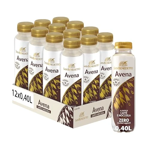 Offerta a tempo: San Benedetto Avena al Gusto di Caffè e Nocciola. Bevanda vegetale gustosa e nutriente, Zero Zuccheri aggiunti, fonte di vitamine, 12x400 ml PET. - 6% da 14.00 € a 13.19 €
