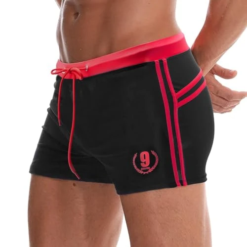Arcweg herenzwembroek, sportieve boxer, zwemkleding, boxershorts, ondergoed met koord, zomer, strand, boardshorts, elastische zwembroek, Rood, XXL