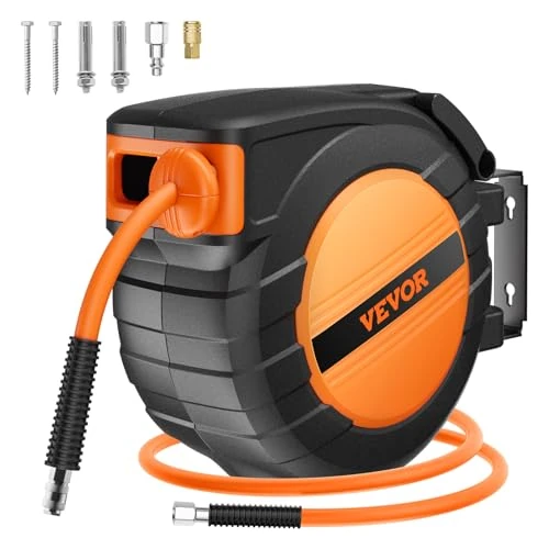 Offerta a tempo: VEVOR Avvolgitubo Aria Compressa Retrattile Tubo Flessibile per Aria Compressa Ibrido Lunghezza 15,24m Pressione max. 300 PSI, Bobina Avvolgitubo Chiusa Montaggio a Soffitto/Parete da Officina - 0.00% da 61.90 € a 61.90 €