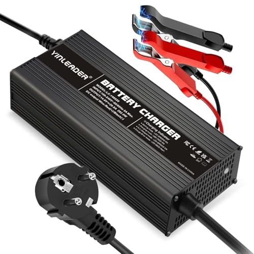 LiFePO4 Autobatterie Ladegerät 20A 12V, Vollautomatisches Intelligentes ladegerät für Lithium-Eisenphosphat-Batterien 14,6V 20A - Mehrfacher Schutz Kompakte Größe