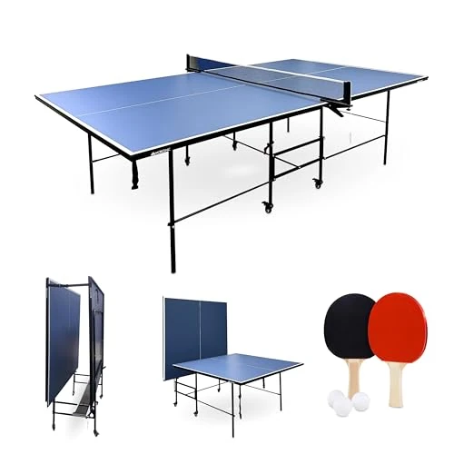 Offre limitee: Mobiclinic®, Table De Ping-Pong Pliante, 274x152,5x76 cm, avec Filet et Un Étui de Protection, 2 Raquettes, 3 Balles, Roues Verrouillables à 360°, Tokyo, Poignées de Transport de 337.95 EUR a 321.05 EUR (economie 5%)